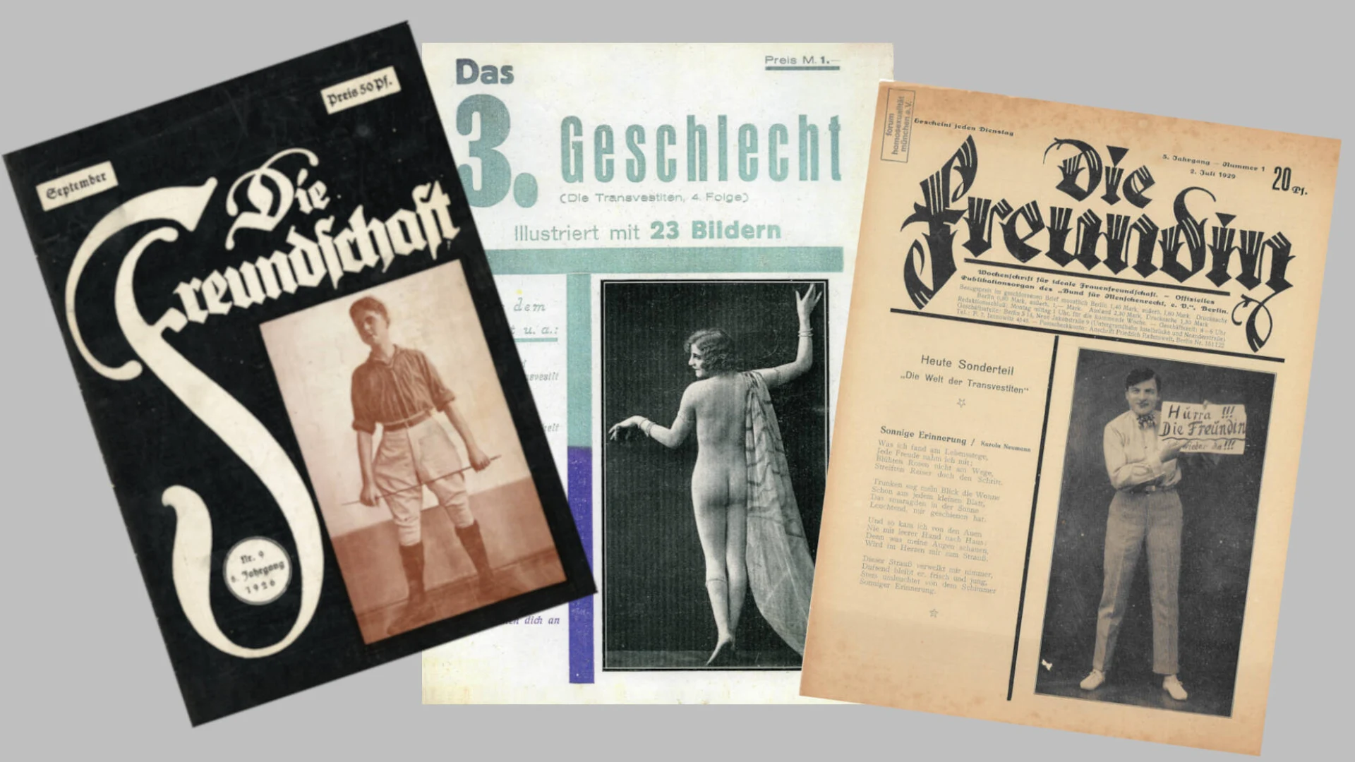  Журналы «Die Freundschaft» (1926), «Das 3. Geschlecht» (1931) и «Die Freundin» (1929)  