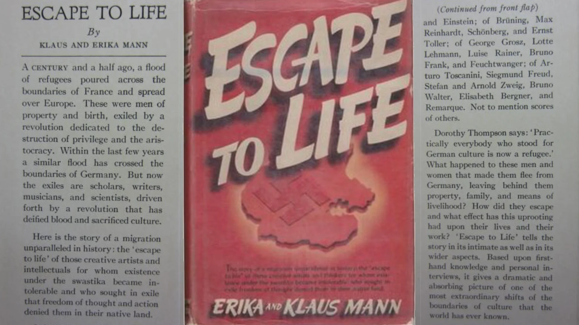  Оригинальная английская обложка «Побега к жизни» (Escape to Life), 1939 